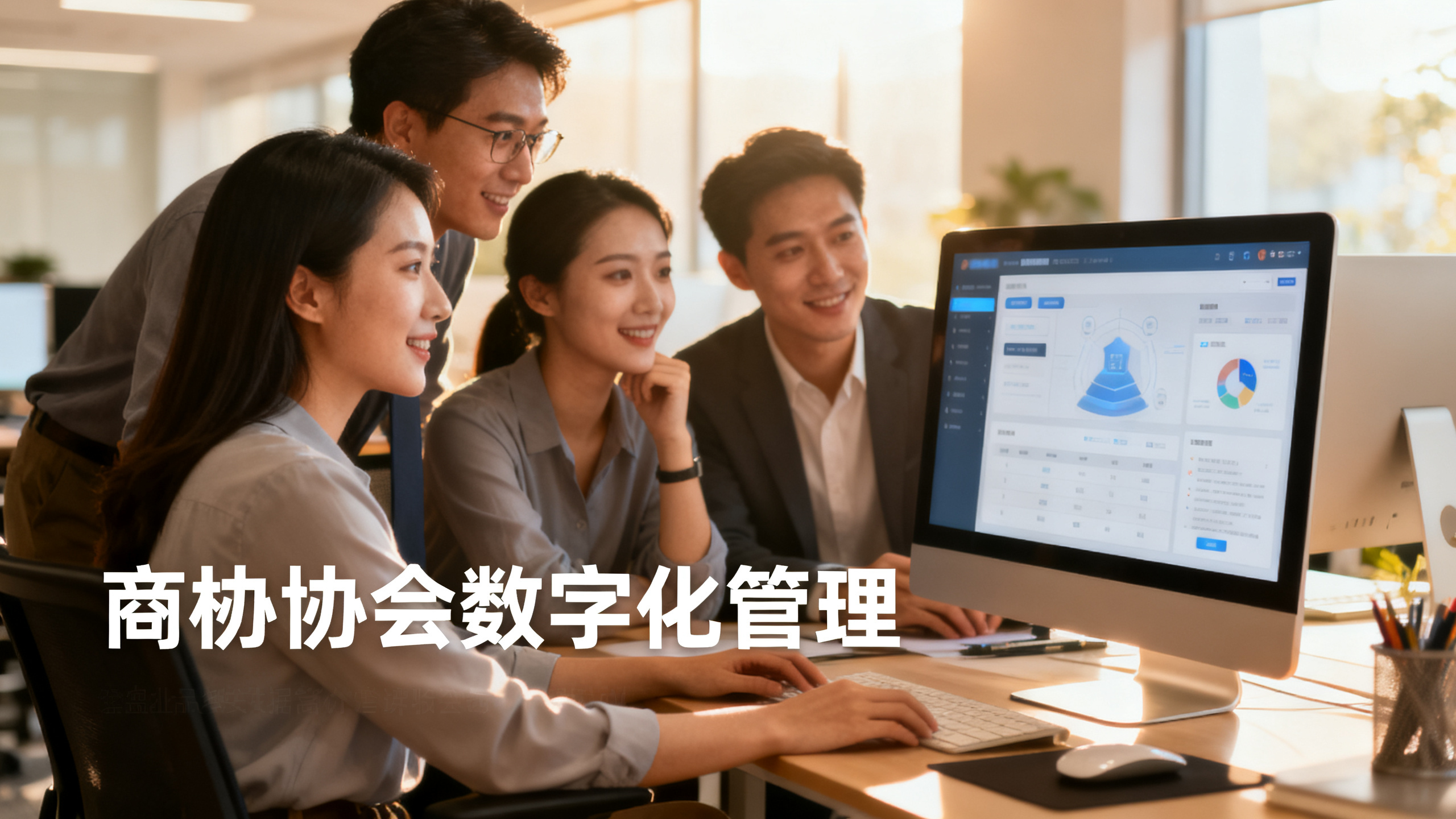 商协会数字化升级 工作人员使用数字化管理系统高效办公