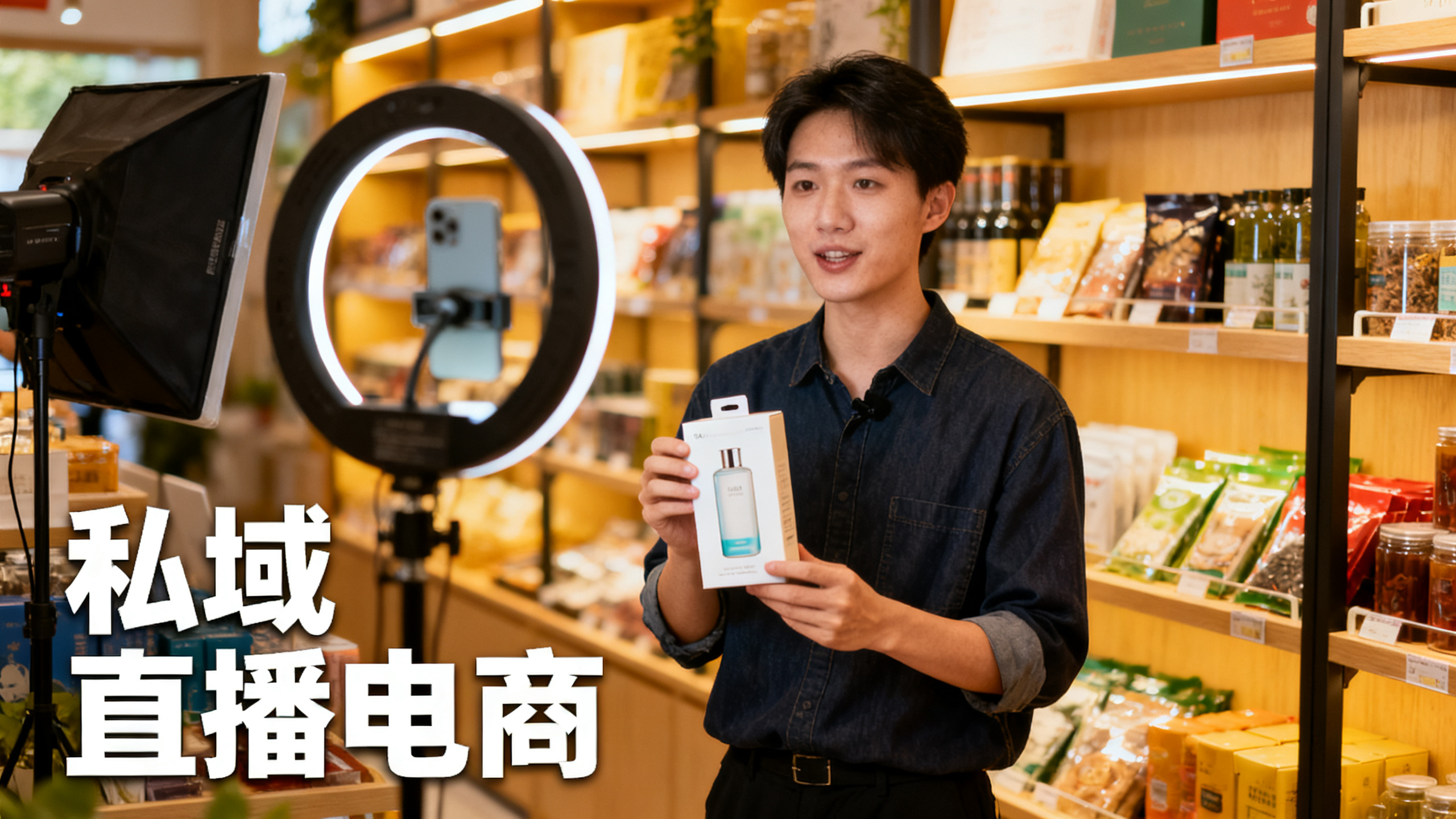 门店主播直播展示商品 私域直播电商带货场景