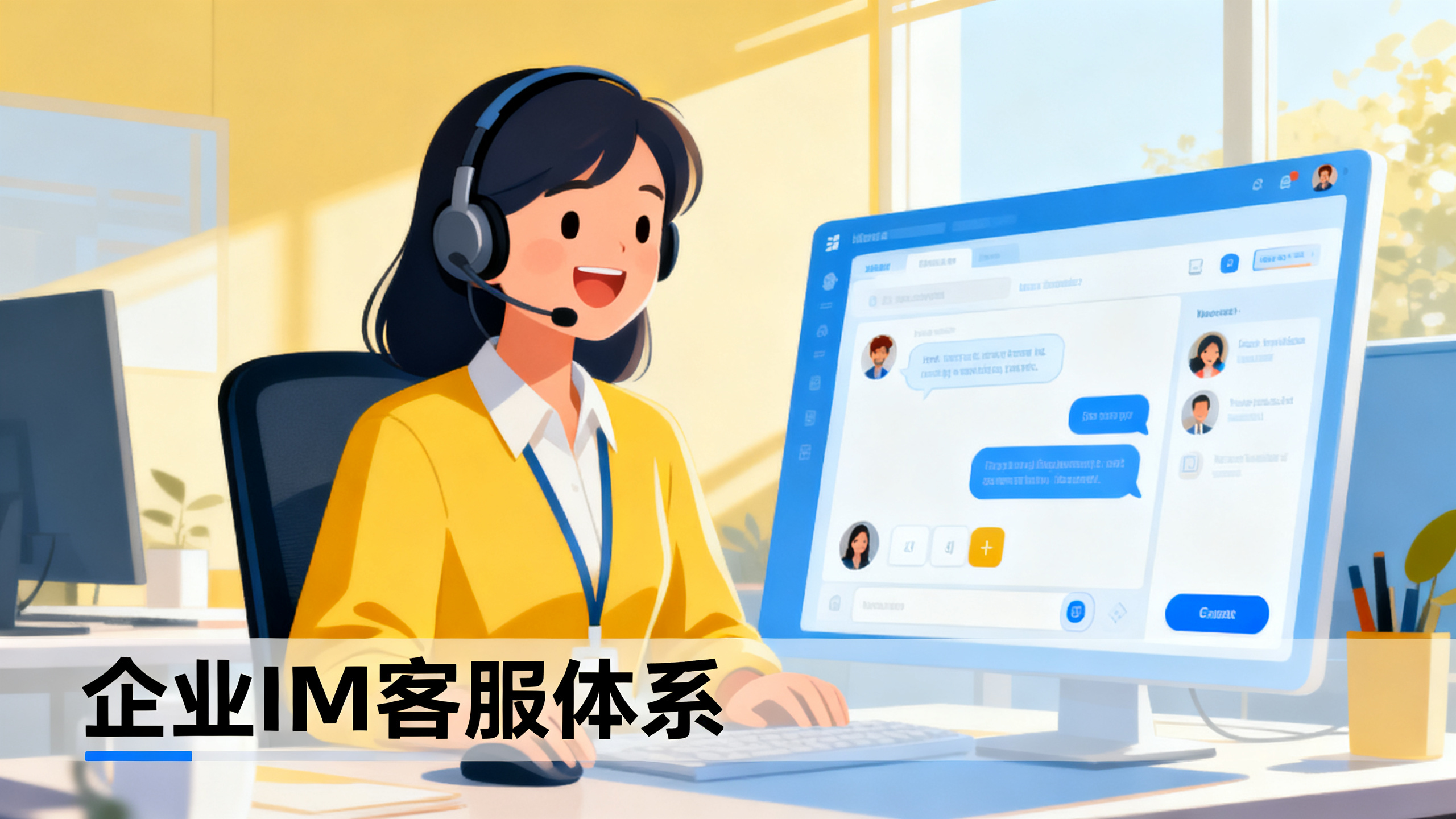 企业客服人员通过IM系统与客户沟通 搭建高效企业IM客服体系场景